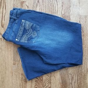 (18) Angels Cropped Ankle Denim Jeans Contemporary Medium Wash Slim Straight